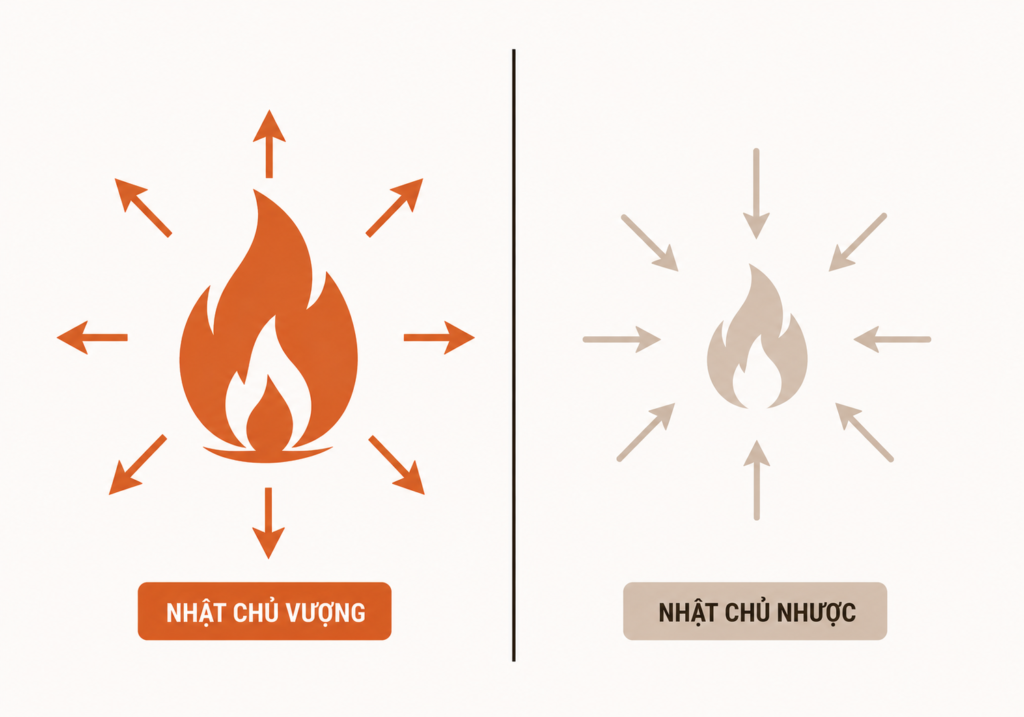 Nhật chủ vượng cần tiết thoát — nhật chủ nhược cần hỗ trợ — chiến lược sống theo bát tự